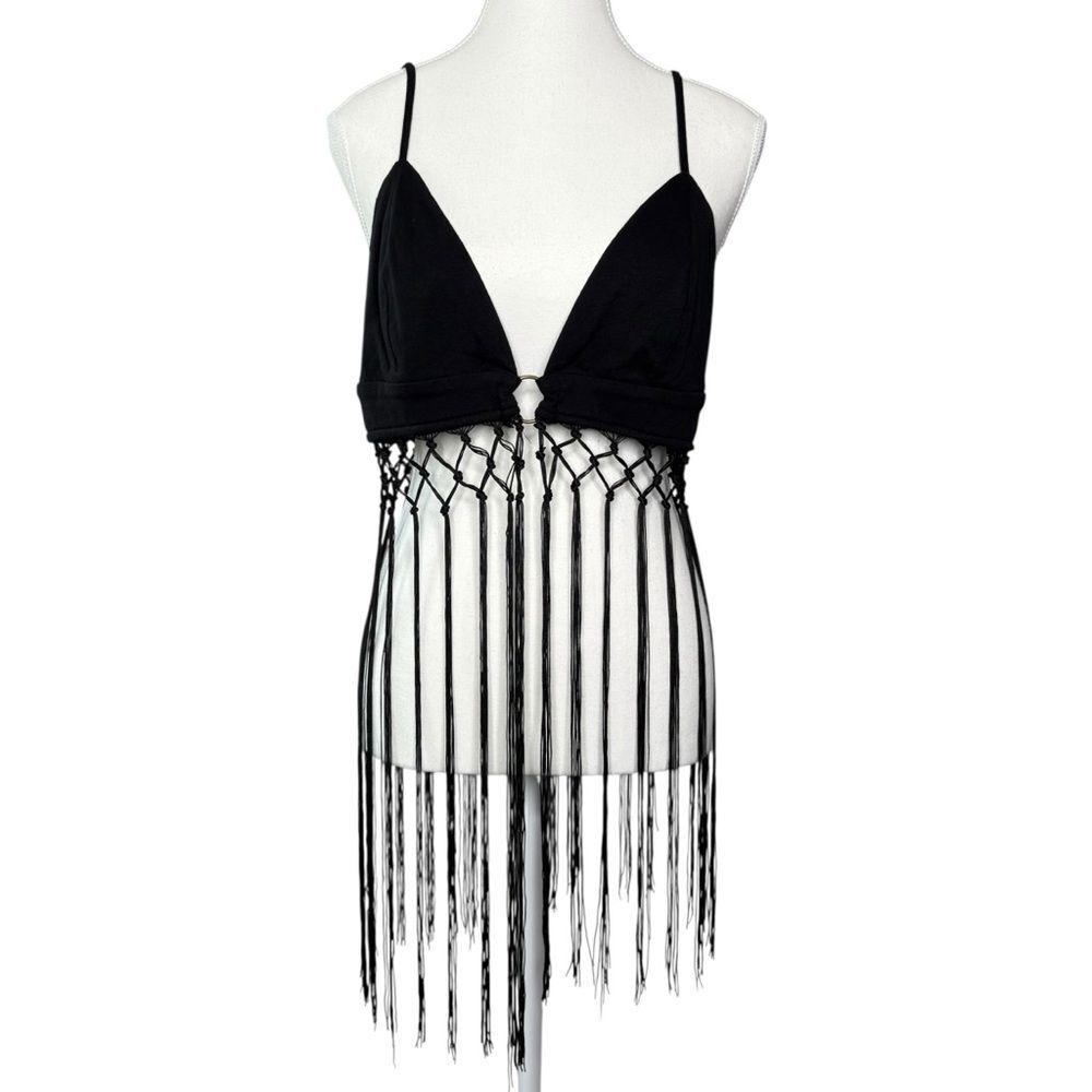 ▪️|EUC| SHEIN Boho Crochet Fringe Crop Tank Top